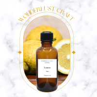 หัวน้ำหอม Fragrance Oil กลิ่น Lemon 30ml เกรดCosmetic สำหรับเทียน ก้านไม้หอม สบู่ เครื่องสำอางค์ Wonderlust Craft