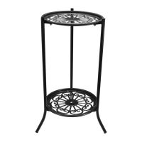 2 Tier Metal Plant Stands Indoor Outdoor Iron Art Flower Pot Holder Tall Display Rack Shelf for Home Garden Decoration