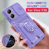 สำหรับ Vivo Y36 Y16 Y02s Y35 Y22s Y 36 4G 5G 2023วงแหวนเคสโทรศัพท์กรอบตัวยึดยึดกับรถยนต์ที่ยึดกล้องแบบกดฝาแข็งเคสกันกระแทก