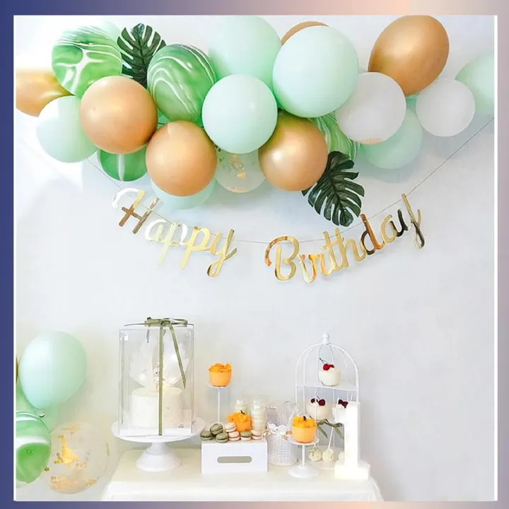 65PCS Green Jungle Theme Birthday Banner Party Decoration Balloons Set ...