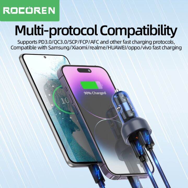 rocoren-อะแดปเตอร์ชาร์จ-usb-60w-pd-qc-type-c-ชาร์จเร็ว-สําหรับ-iphone-14-13-12-ipad-xiaomi-samsung-huawei