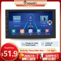 Podofo 2 Din Android 10.0 Car Radio Audio Stereo AI GPS Carplay Multimedia Video Player For VW Nissan Hyundai Toyota CR-V KIA