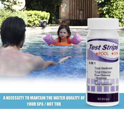 5-in-1 Swimming Pool Spa Water Test Strips Chlorine Bromine PH Alkalinity Hardness Test Tools  Water Testing Products Inspection Tools