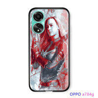 GGK สำหรับ OPPO A78 4G Marvl เคสโทรศัพท์ GGK สำหรับเด็กผู้ชายซูเปอร์ฮีโร่ GGK สำหรับผู้ชายกัปตันฮัลค์เคสกระจกเทมเปอร์ฝาหลัง