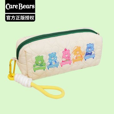 ﹉✷┇ Genuine Cartoon Love Bear CARE BEARS Love Embroidery Pencil Case Stationery Box Storage Bag Cosmetic Bag Coin Purse
