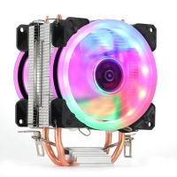 2 ท่อความร้อนระบายความร้อน CPU Cooler RGB พัดลม 3pin สำหรับ Intel LGA 1150 1151 1155 1700 775 1200 AMD FM2 AM3 AM4 AM5Quiet Silent Radiator-Laocher