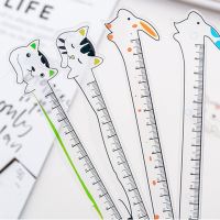 1 Pcs Cute Kawaii Cartoon Animal Cat Rabbit Transparent Ruler Creative Student Measure Drawing Tool School Stationery Prize