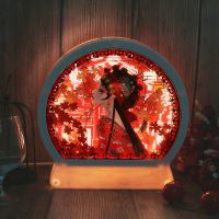 Creative Gift Light and Shadow Paper Carving Lamp 3d Ornaments Night Light Gift for Girls Bedroom Bedside Lamp