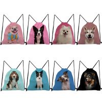 Shoes Bag Casual Backpacks for Students Drawstring Pocket School Book Bag Custom Cute Dog Printed Travel Practical Gift Portable