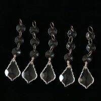 5PCS Clear Chandelier Crystal Glass Lamp Prisms Parts Hanging Drops Pendants Home Decor Lighting Accessories