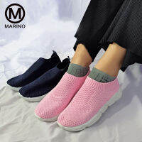 Marino รองเท้า รองเท้าผ้าใบ รองเท้าสลิปออน รองเท้าเพิ่มความสูงสำหรับผู้หญิง No.A053