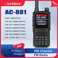 Anksecu เครื่องรับส่งวิทยุมือถือ5W,AC-881วิทยุสื่อสารสองทางวิทยุกำลังสูงเครื่องรับส่งวิทยุมือถือสำหรับมืออาชีพ UHF VHF USB Type C เครื่องชาร์จ FM 5W