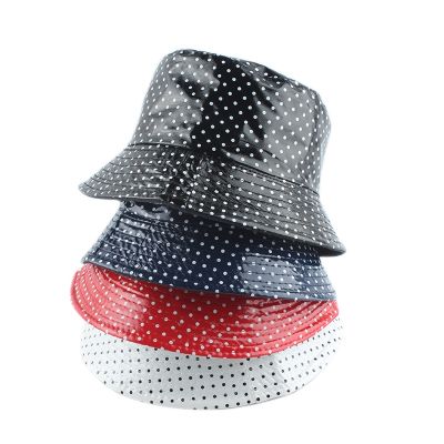 【CW】 2022 Leather Dot Print side Reversible Hat Cap Fishing Hats Men