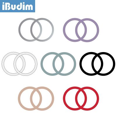 iBudim 2PCS Universal Round Metal Plate Ring for Magsafe Metal Sticker Wireless Charger Sheet for iPhone 13 12 Pro Max Samsung