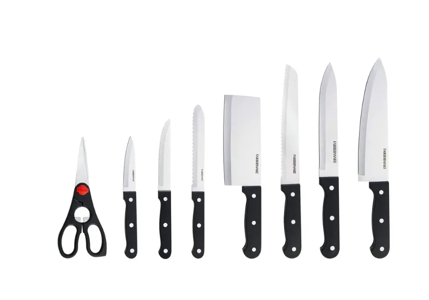Farberware Edgekeeper Triple Riveted Knife Block Set with Built in Sharpener,  14-Piece, White & Reviews