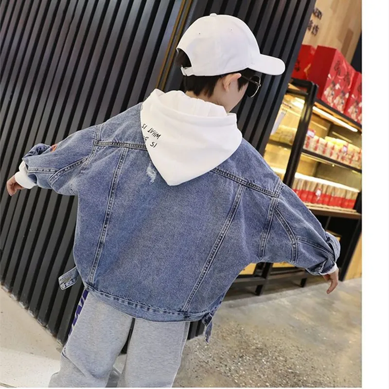 Teenage Boys Denim Jacket Korean Version Handsome Spring and