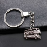 Metal Holder Chain Souvenirs Men Keychain 2 Colors 25x20mm Bus Pendant Keyring