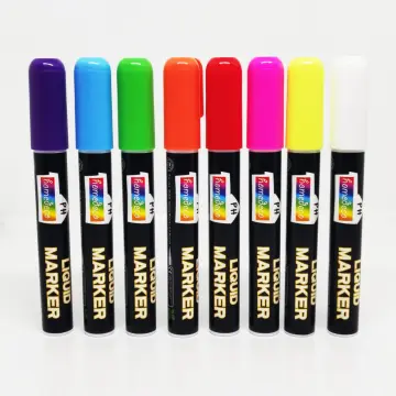HomedecoPH 2pc White Non Toxic, Water Base Chalk Markers / Glass Markers /  Erasable Markers with 6mm Reversible Tip
