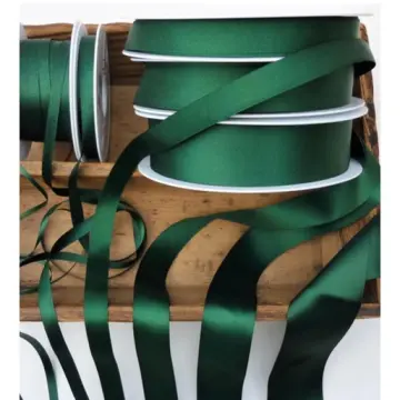 25Yards Dark Green Crafts Satin Ribbon Christmas Gift Bow DIY Natural  Ribbon Handwork Sewing Clothing Party