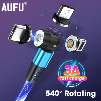 （A LOVABLE） AUFU Glowing Lighting Quick Charge Magnetic Charger 3.0 V6 Cord Type C Cable