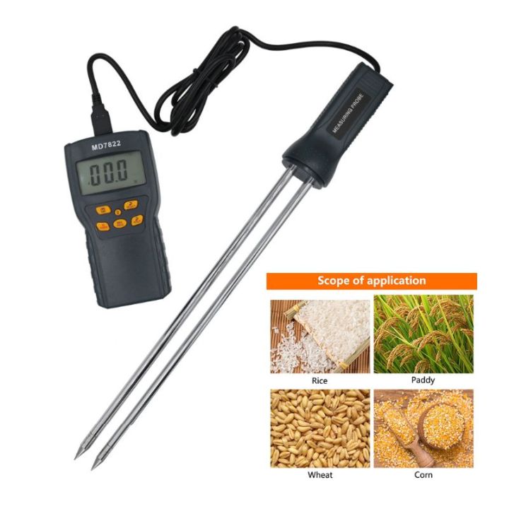 New Digital Grain Moisture Meter MD7822 LCD Display Humidity Tester ...