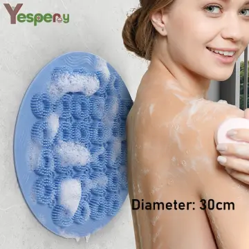 Cheap Exfoliating Shower Massage Scraper Bathroom Non-slip Bath Mat Back  Massage Brush Silicone Foot Wash Body Cleaning Bathing Tool