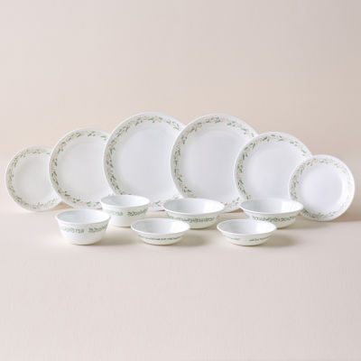 Corelle พวงหรีดลาเวนเดอร์ เครื่องใช้บนโต๊ะอาหารธรรมชาติ อาหารเย็น 12p เครื่องล้างจาน เตาอบปลอดภัย