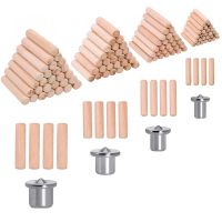 Wood Dowel Pins, Wood Dowels Assorted Sizes, Fluted Wooden Dowel Pins for Furniture Crafts Woodworking