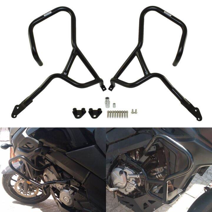 Black Motorcycle Engine Guard Bumper Crash Bar Frame Sliders Protector ...