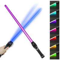 Retractable Toy Laser Sword 2PCS Double Sword Retractable Two in 1 Luminous Fluorescent Cosplay Boy Toy Children Kid Gift methodical