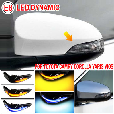 ลำดับแบบไดนามิก LED ไฟเลี้ยวสำหรับ Toyota Corolla Camry Prius C Avalon RAV4ด้านข้างกระจก Blinker 2013 2016