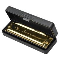 Swan Harmonica 10 Holes Key of C GOLDEN with Case Blues Harp Metal Steel NEW