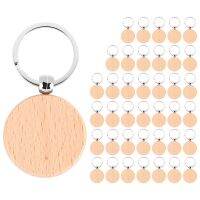 “：{+ 40Pcs Blank Round Wooden Key Chain Diy Wood Keychains Key Tags Can Engrave Diy Gifts