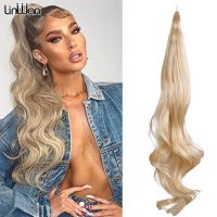 Flexible Wrap Ponytail Hair Extensions for Women 26" Synthetic Pony Tail Hairpieces Brown Mix Color Wrap Around Ponytail Hair Wig  Hair Extensions  Pa