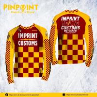 Customs - เสื้อแขนยาว พิมพ์ลาย imprint champ maroon สําหรับขี่รถจักรยานยนต์