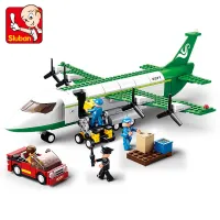 High-tech City Cargo Aircraft Plane Storage Airport Airbus Airplane Avion Creation Building Blocks Educational Toys for Children