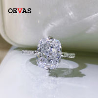 OEVAS 100 925 Sterling Silver 8*10mm High Carbon Diamon Ice Flower Cut Rings For Women Sparkling Wedding Fine Jewelry Wholesale