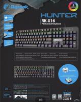 Razeak RK-X16 คีย์บอร์ดสำหรับเกม Hunter Semi Blue Switch Mechanical Gaming