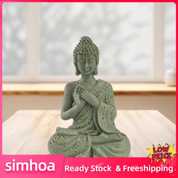 simhoa-รูปปั้นพระพุทธเจ้าของขวัญประติมากรรมพระพุทธรูปรูปปั้นนักบวชเรซิ่นสำหรับสำนักงานตั้งโต๊ะ