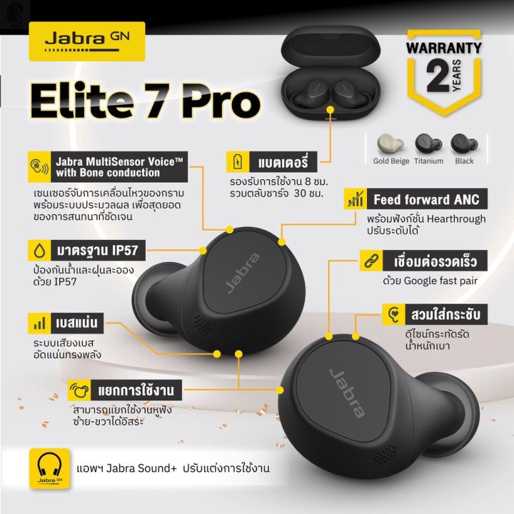 ลด-50-พร้อมส่ง-jabra-หูฟังบลูทูธ-true-wireless-earbuds-รุ่น-elite-7pro-ขายดี