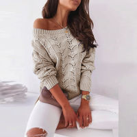 Women Autumn New Fashion Hollow Bat Sleeve Sweater Casual Loose Solid Pullover Office Lady Simple Elegant O-neck Long Sleeve Top