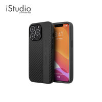 AMG PU Carbon Grey Leather Stripe Case for iPhone 14 Pro - Black | iStudio by copperwired