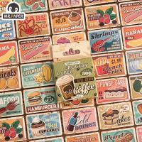 Mr. Paper Single Style 45pcs/box Vintage Food Sticker Creative Seal French Fries Hand Account Decorative Stationery Sticker Stickers Labels