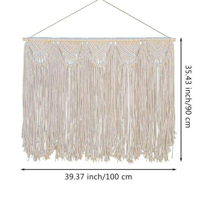 ผ้าลายยิปซีตกแต่งผนังเครื่องตกแต่งฝาผนัง-macrame-ขนาดใหญ่พร้อมพู่ห้อยทำด้วยมือโบฮีเมียนตกแต่งผนังพู่ถักของตกแต่งศิลปะบนผนัง