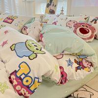 Disney cartoon bed 4 times than cotton 100 cotton ice silk sheets bedding bag three-piece dormitory bed is tasted