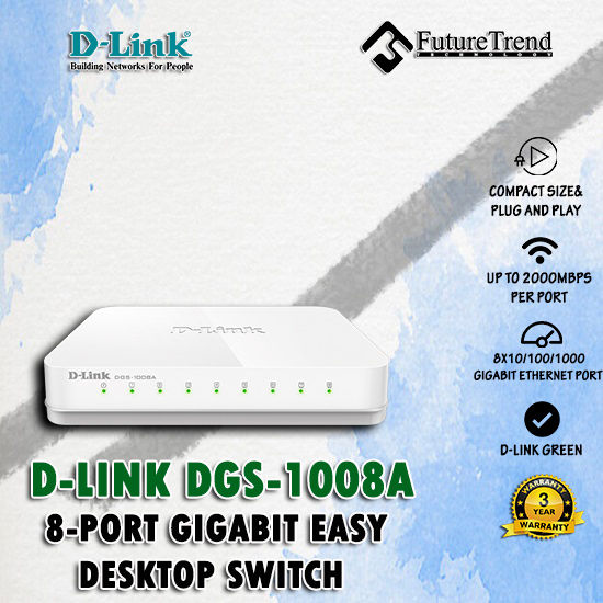 DGS-1008A 8-Port Gigabit Easy Desktop Switch