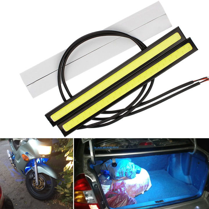 2x17-ซม-รถจัดแต่งทรงผมแผงหลอดไฟ-led-cob-12v-7000k-สีขาว-drl-ไฟภายในภายนอกโคมไฟบรรยากาศกลางวันทำงานไฟ-laojie