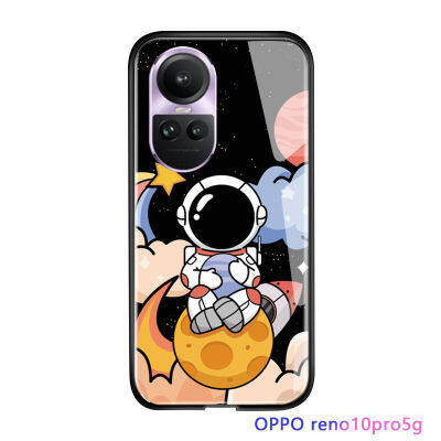 Serpens ฝาครอบเชลล์เคสสำหรับ OPPO Reno10 Pro 5G,อวกาศนักบินอวกาศนาซ่าน่ารักหรูหรากันกระแทกกระจกเทมเปอร์เคสโทรศัพท์มันวาวเคสประกบหลังแบบแข็ง