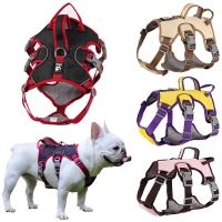 【FCL】✌☑ Durable Dog Harness Explosion-proof Big Dogs Harnesses Reflective French Bulldog Collar Shepherd Walking Supplies