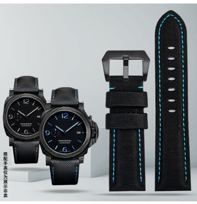 สำหรับ Panerai PAM441/01661สายรัดข้อมือสายนาฬิกาสปอร์ตสายสีดำสีน้ำเงินกำไลข้อมืออุปกรณ์เสริมสายนาฬิกา22มม. 24มม. 26มม.